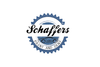 design automotive and schaffers paint and dent logo