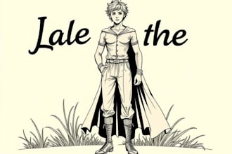 make amazing line art vintage illustration