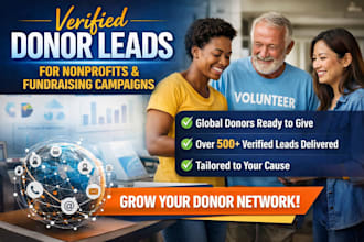 provide verified global donor leads for nonprofits and fundraising campaigns