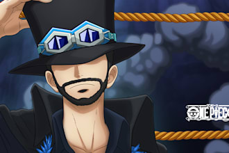 draw your illustration in the style of one piece