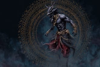 realistic dark fantasy and horror illustration