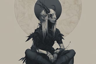 draw dark art illustration
