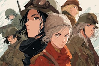 draw history and military anime, fan arts, and  character