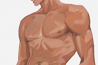 draw a stylized male character illustration
