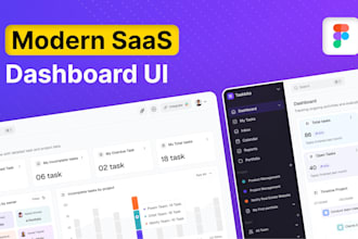 design a modern saas dashboard UI UX in figma