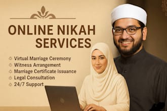 online nikah, with witness imam nikah witness and certificate