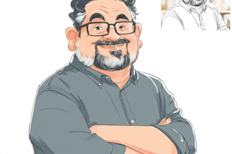 create unique realistic caricature logo