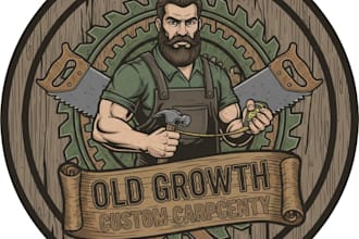 design a professional carpenter and woodworking logo