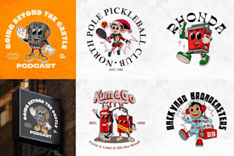 do hand drawn vintage cartoon mascot logo t shirt design
