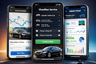 develop car rental, chauffeur app, limousine app, self driving car rental app