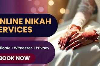 help with online nikah and online dua provide witness, wali and certificate
