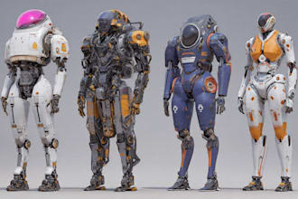 draw your robot, mecha or futuristic concept characters