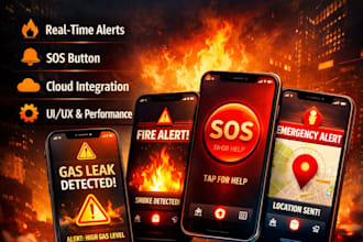 develop gas leakage detector app, fire detector app, sos app, emergency app