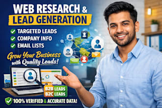 provide verifide web research and lead generation