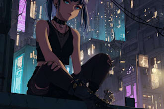 create art in cyberpunk style