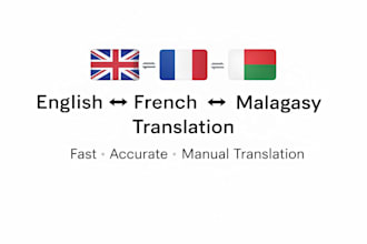 translate english to french and malagasy accurately