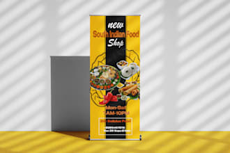 make a shop roll up banner mockup