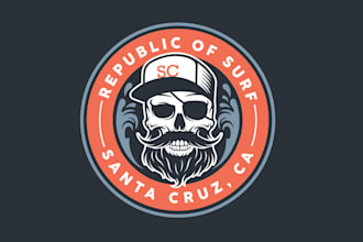 design republic surf skull logo
