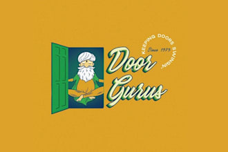 design retro branding created door company logo