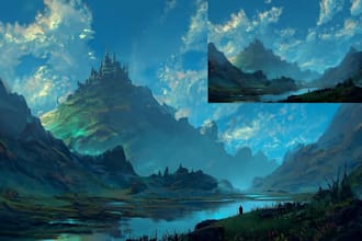 create fantasy concept landscape illustrations