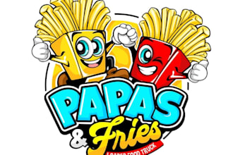 design amazing french fries logo