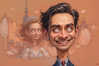 draw a funny caricature with my style