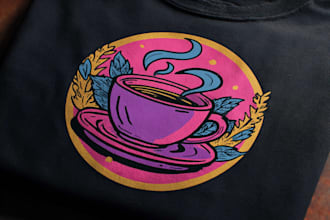 create retro vintage illustration for t shirt print designs
