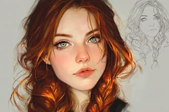 draw anime, realistic portrait or dnd character