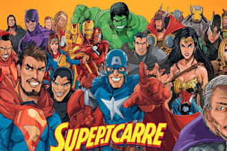 draw superhero action comic