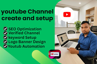 create and set up a professional youtube channel with seo