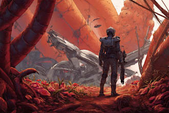 do design stunning sci fi portrait art