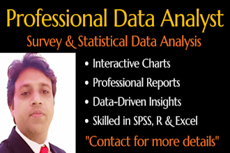 do survey data analysis, statistical analysis, reports, visualizations with spss