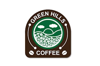 design super green hills coffee monogram logo