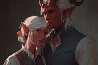 dnd character art and dnd couple character art