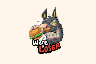 design mascot burger restaurant logo