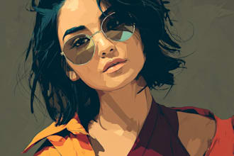 design watercolor vactor portrait illustration from a photo