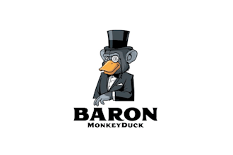 do attractive monky duck logo with a twitch youtube creator