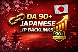 build da 90 japanese jp do follow backlinks for SEO ranking