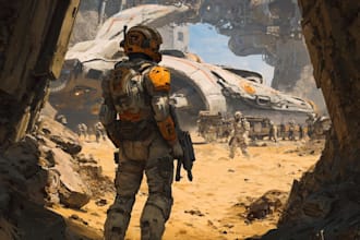 draw sci fi illustration and sci fi art