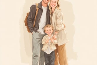 create a cute family portrait for you