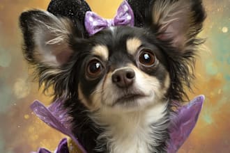 pet portrait into cute disney style