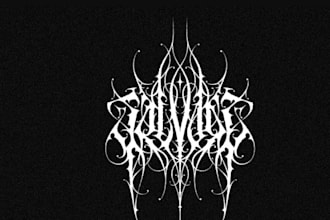 make a premium hand drawn black metal logo
