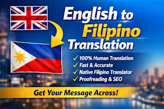 translate english to filipino tagalog professionally and accurately