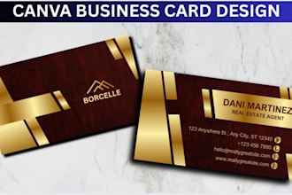 design professional canva business card with editable file