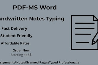 type your PDF or hand written notes into ms word