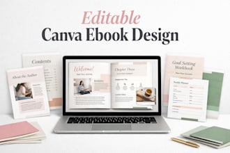 design editable canva ebook design, flyers and digital ebook layouts