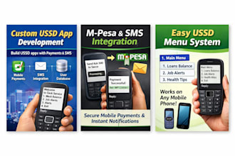 build a custom ussd app with payments and SMS