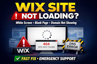 fix wix site not loading, white screen, or wix domain not showing