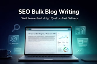 writes SEO bulk blog writing well researched quality content