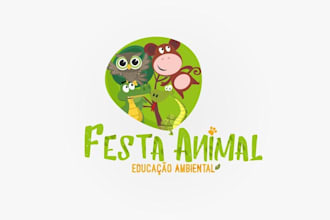 make greatest cheerful logo with brazilian fauna animals